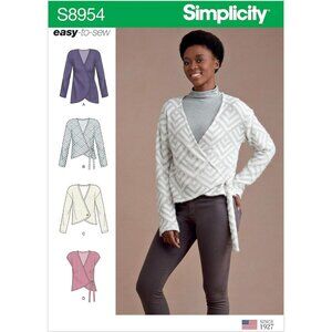 Simplicity Sewing Pattern S8954 Misses Wrap Cardigan Size XXS-XXL